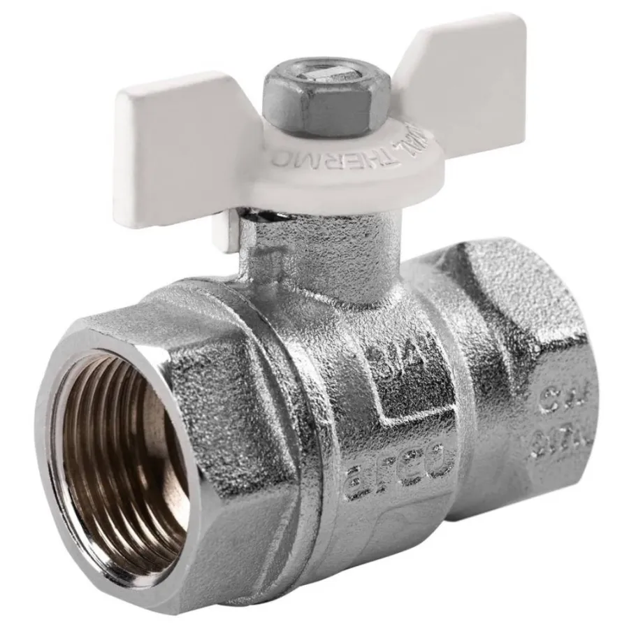 Кран шаровый Royal Thermo EXPERT TEFLON 3/4", ВВ, бабочка