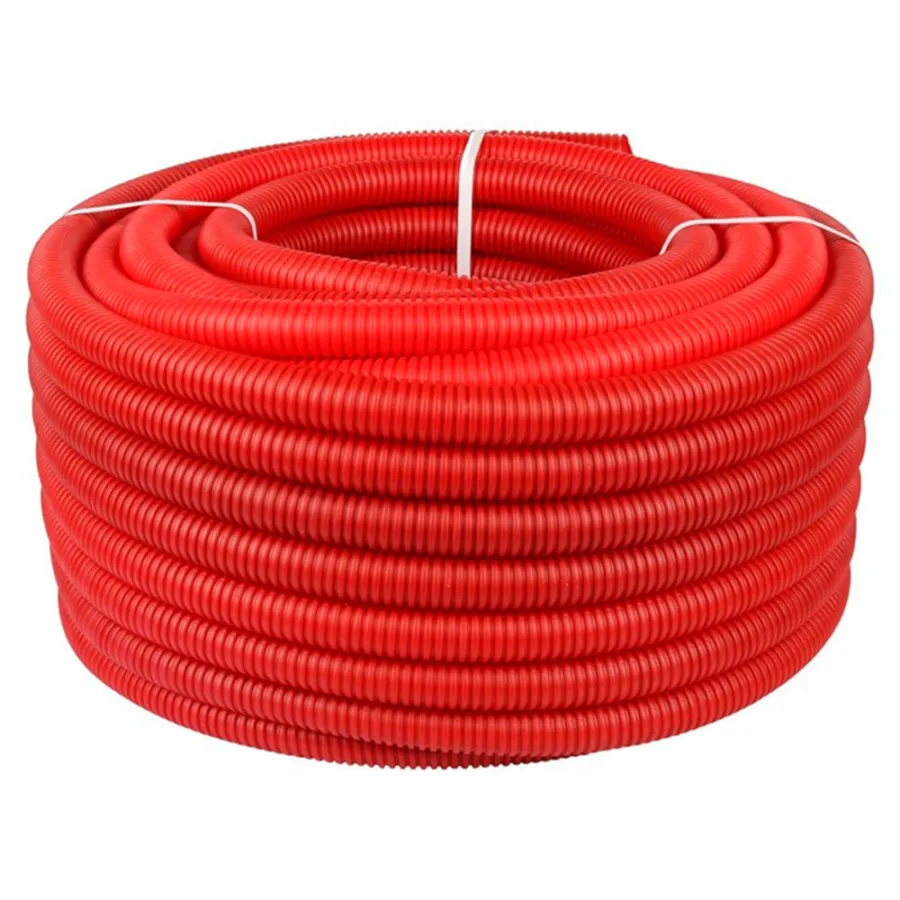 Труба VARMEGA гофрированная ПНД 28 мм для труб 20 мм, (50), красная, VM58112