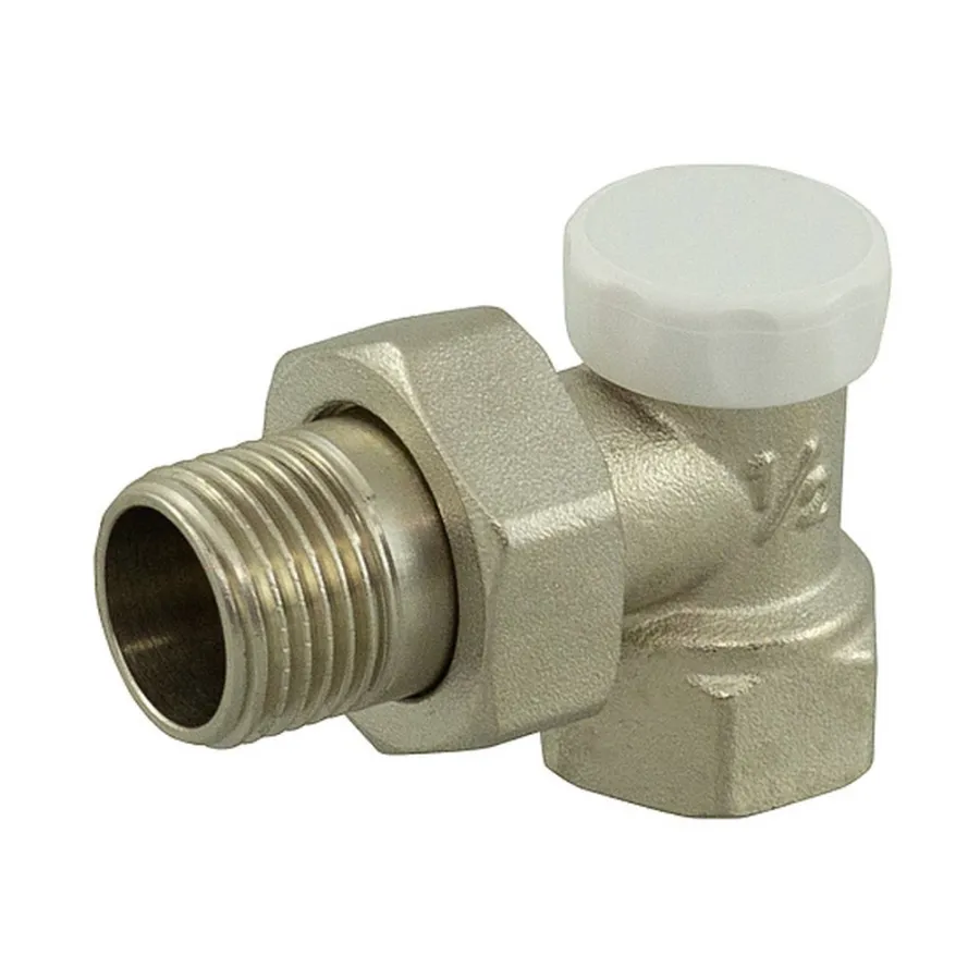 Клапан CTM запорный для радиатора угловой 1/2" ТЕРМО (10), арт. CARAVL12