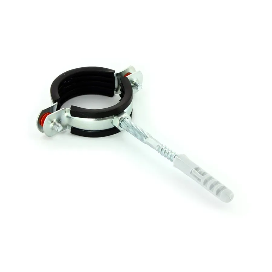 Хомут Uni-Fitt 1 1/4" (40-45 мм) с резиновым уплотнителем, шпилькой и дюбелем