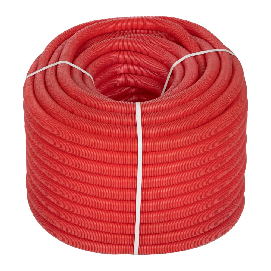 Труба Royal Thermo гофрированная 28 мм (для труб d20), красная, (бухта 75 м)