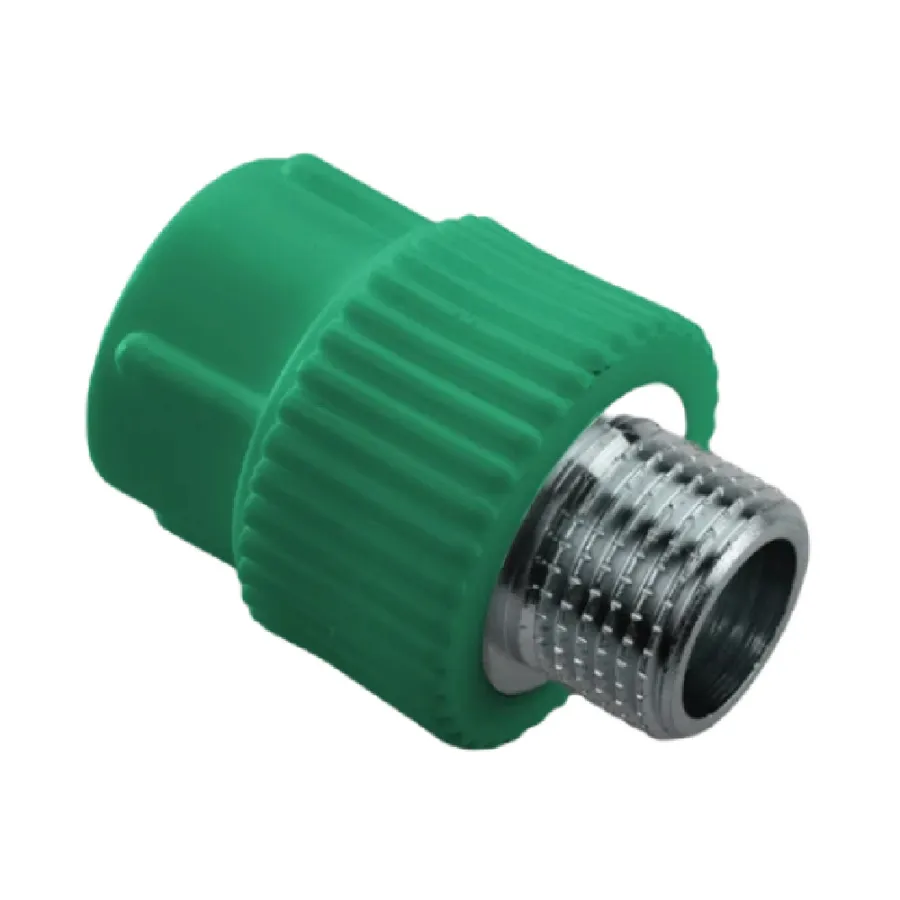 Муфта комбинированная для труб PPR AntiFire ПП D20-1/2"НР Green 034019