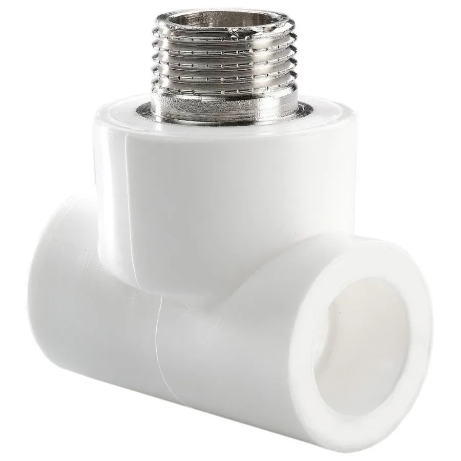Тройник TEBO бел. PP-R комб. 20х3/4" НР (15/90), арт. 030040503