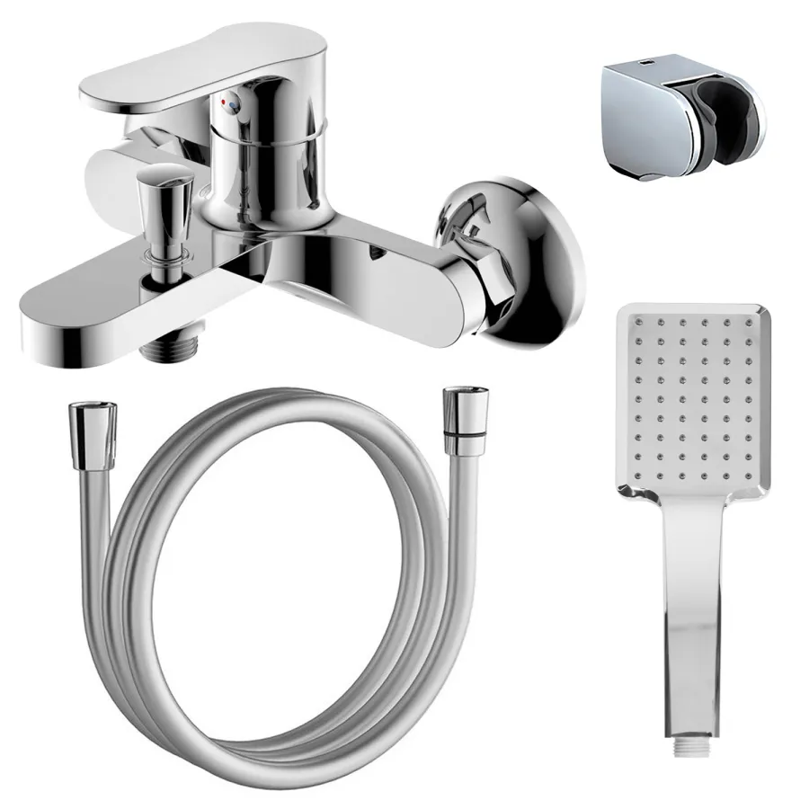 Смеситель для ванны AZARIO Элвис с ручным душем, керамический картридж, хром (AZ-WWK238155C)