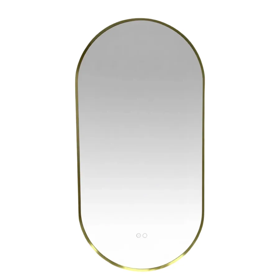Зеркало с подсветкой в ванную Azario Ирина 1000х500х35 АZ-LED013925 цвет золотой матовый