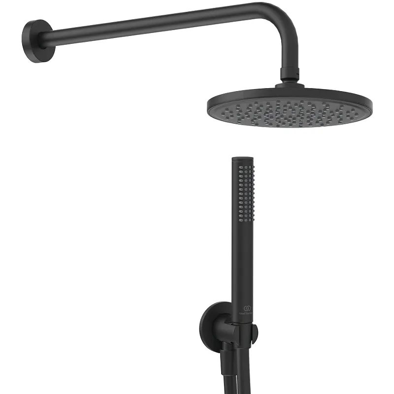 Комплект верхнего и ручного душа Ideal Standard Ideal Rain Silk Black, черный матовый (BD389XG)