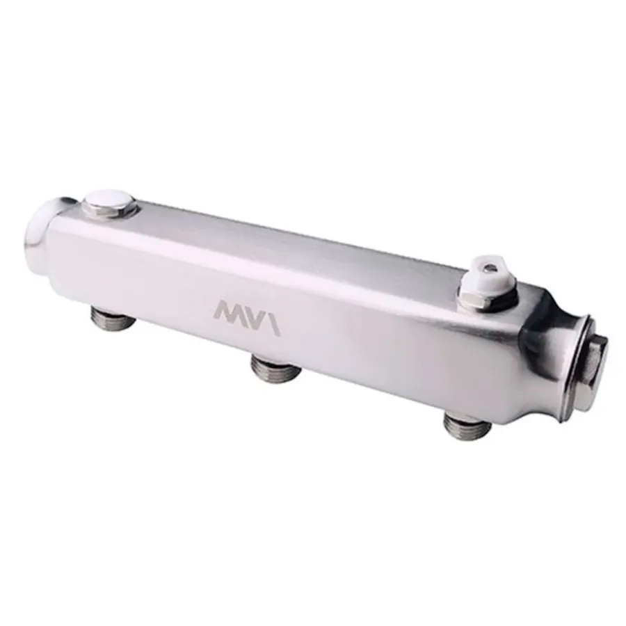 Коллектор MVI ML.403.06 из нержавеющей стали, м/ц расстояние 100мм,1"x1/2" 3 вых.