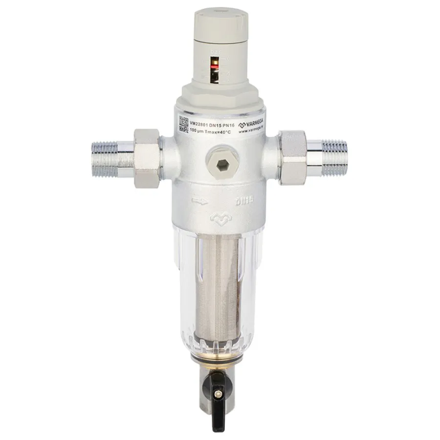 Фильтр сетчатый VARMEGA промывной, комбинированный 1/2", PN16, для ХВС, VM22801
