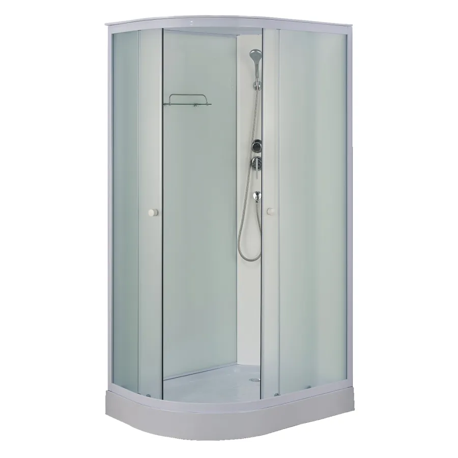 Душевая кабина Loranto 1200х800х2150 правосторонняя, белое заднее стекло, поддон 14 см, матовое стекло 4 мм, профиль белый (CS-877ECTM/W-120)