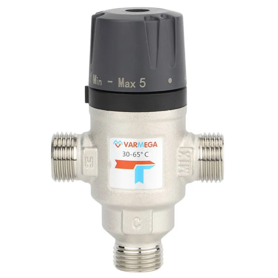 Клапан термосмесительный VARMEGA НР 1", 30-65гр.С, Kvs 2.5, боковое смешение, VM17403
