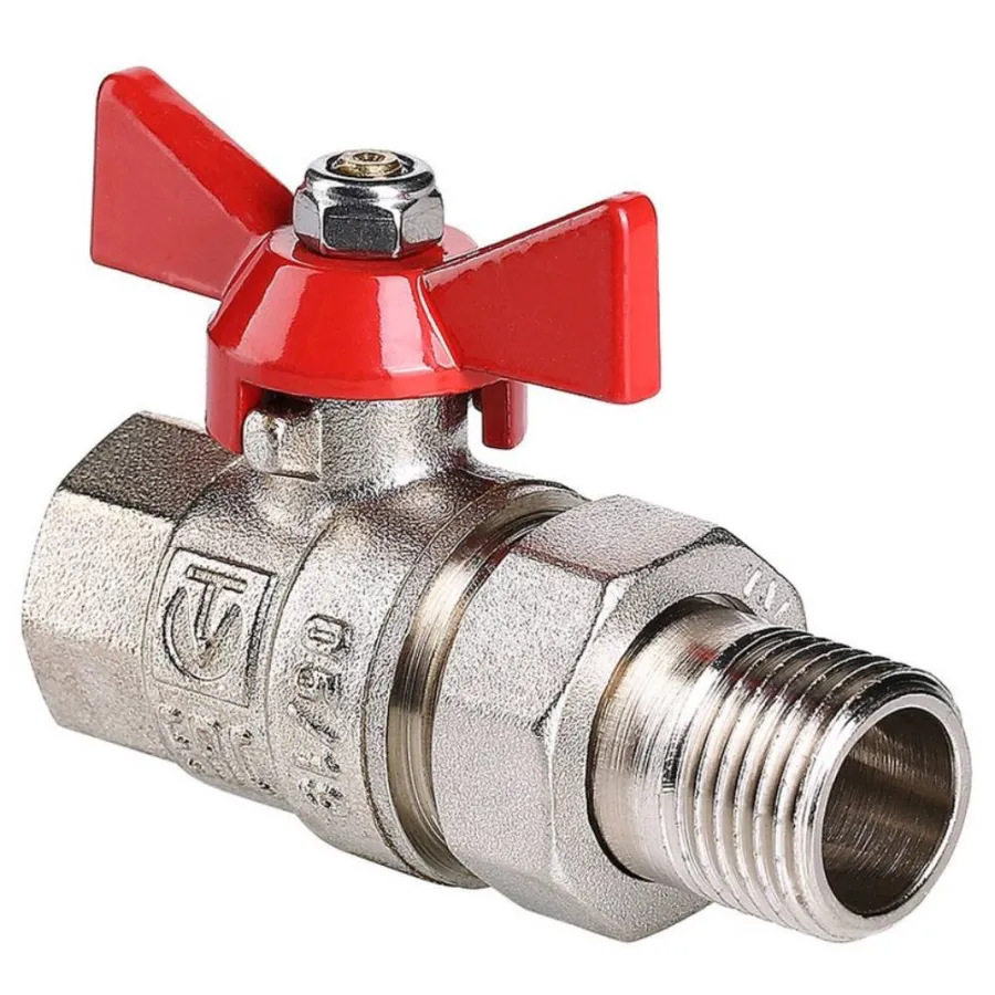Кран шар. Valtec VT.227.N.07 BASE ВН 1 1/4" с американкой бабочка