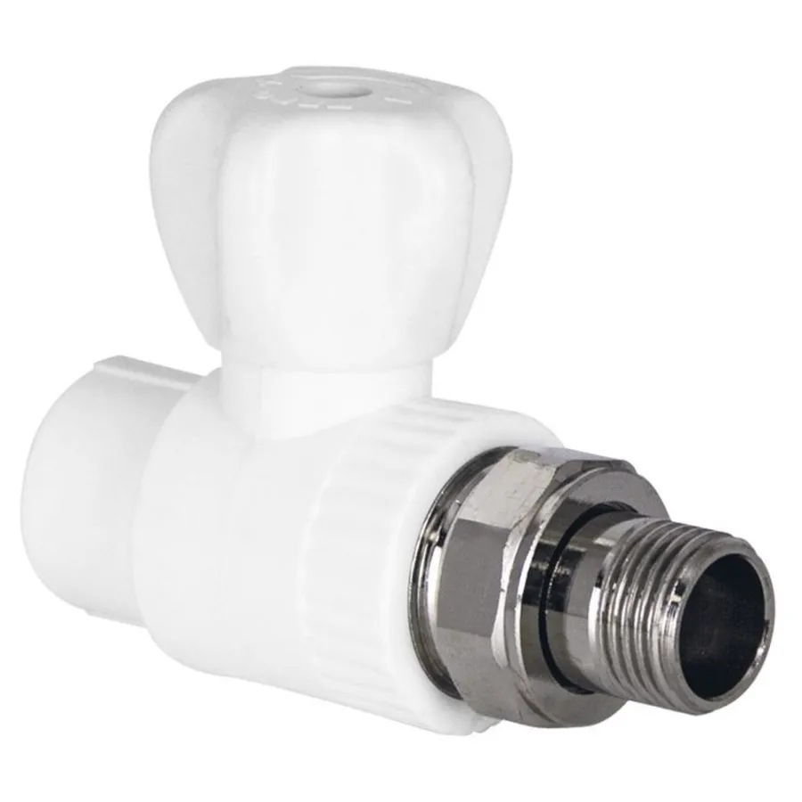 Кран шаровой TEBO бел. PP-R для радиатора 25х3/4" прямой (5/50), арт. 030060204