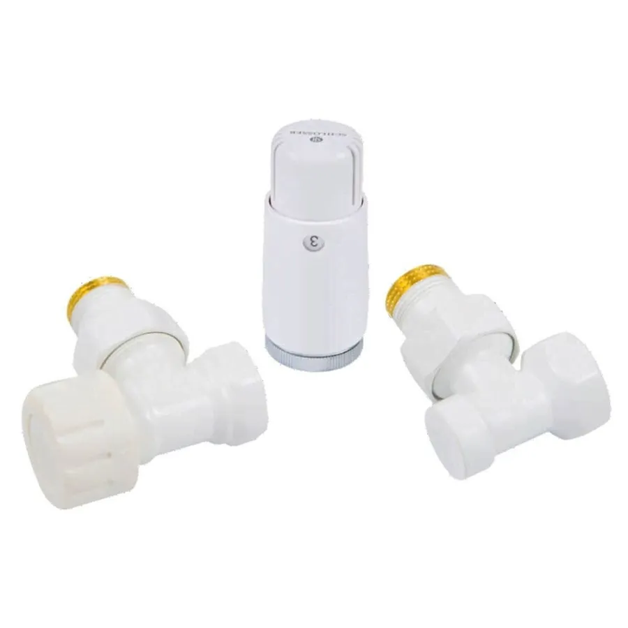 Комплект подключения угловой STANDARD MINI 1/2" (белый) с термоголовкой MINI DIAMANT М30х1,5