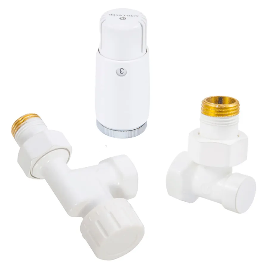 Комплект подключения SCHLOSSER STANDARD MINI 1/2" осевой, белый, с термоголовкой MINI М30х1,5