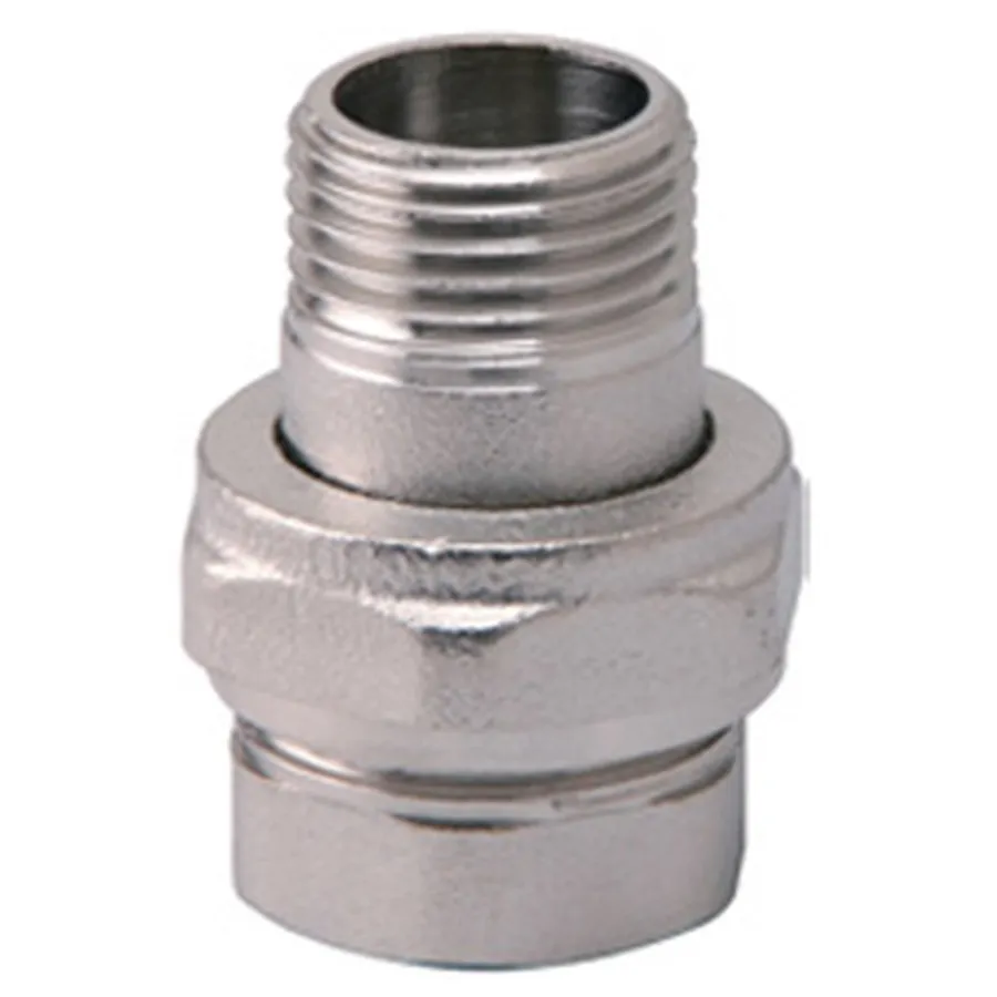 Соединитель VIEIR прямой, разъемный (американка), конусный ВН 1/2" никел. HJKN33