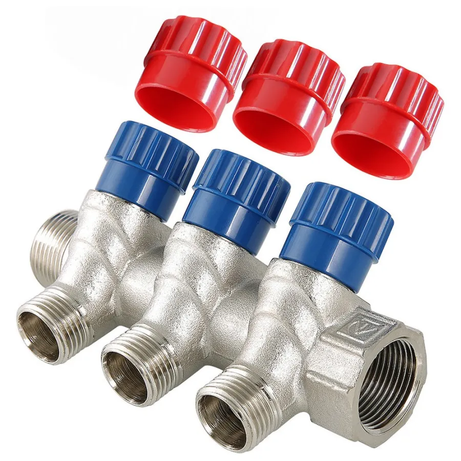 Коллектор с регулировочными вентилями 3 выхода 1" * 1/2" (VTc.560.N) (Valtec)