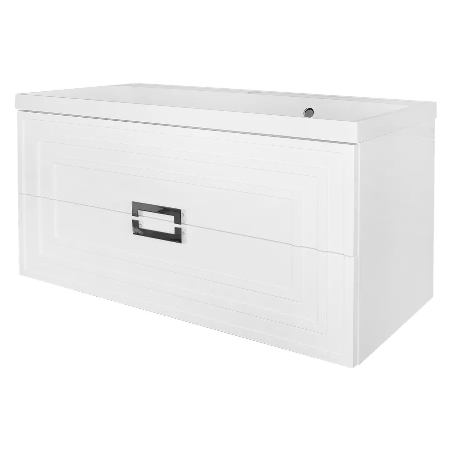 Комплект Тумба Azario Армарио 100/2 1000х450х585 подвесная, с раковиной Классик 100, белый глянцевый (CS00096974)