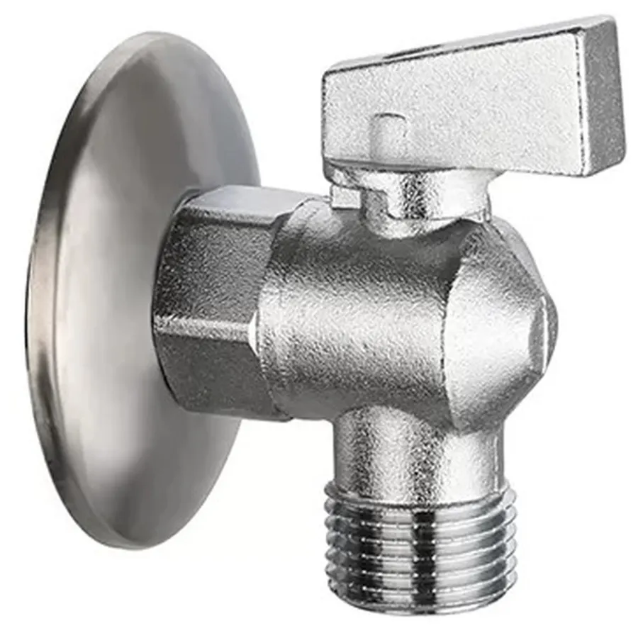 Кран VIEIR шаровый угловой 1/2"x3/4" матовый хром. с отражателем (60/15) VER34