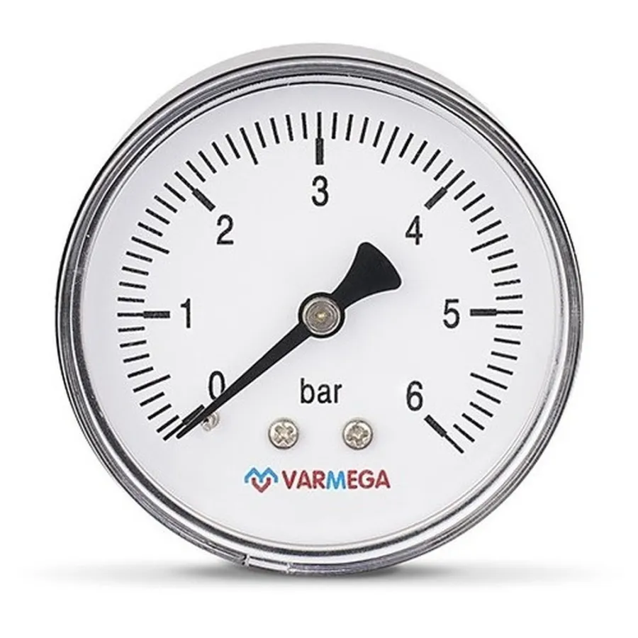 Манометр VARMEGA аксиальный 63 мм, 6 бар, 1/4", VMMT08-630602