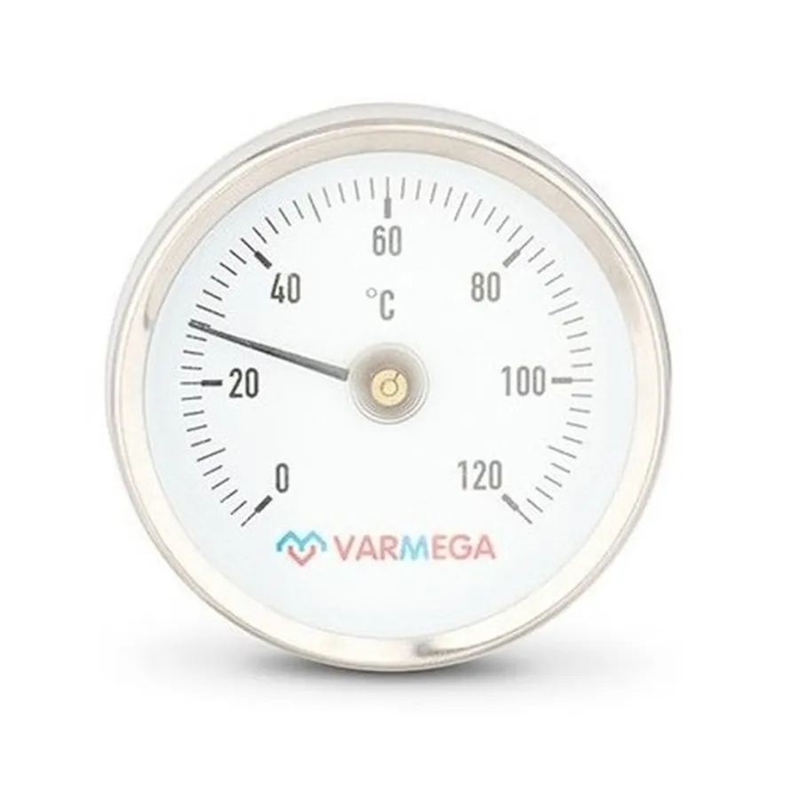 Термометр VARMEGA биметаллич. накладной 63 мм, 120гр.С, с пружиной, VMMT05-635000