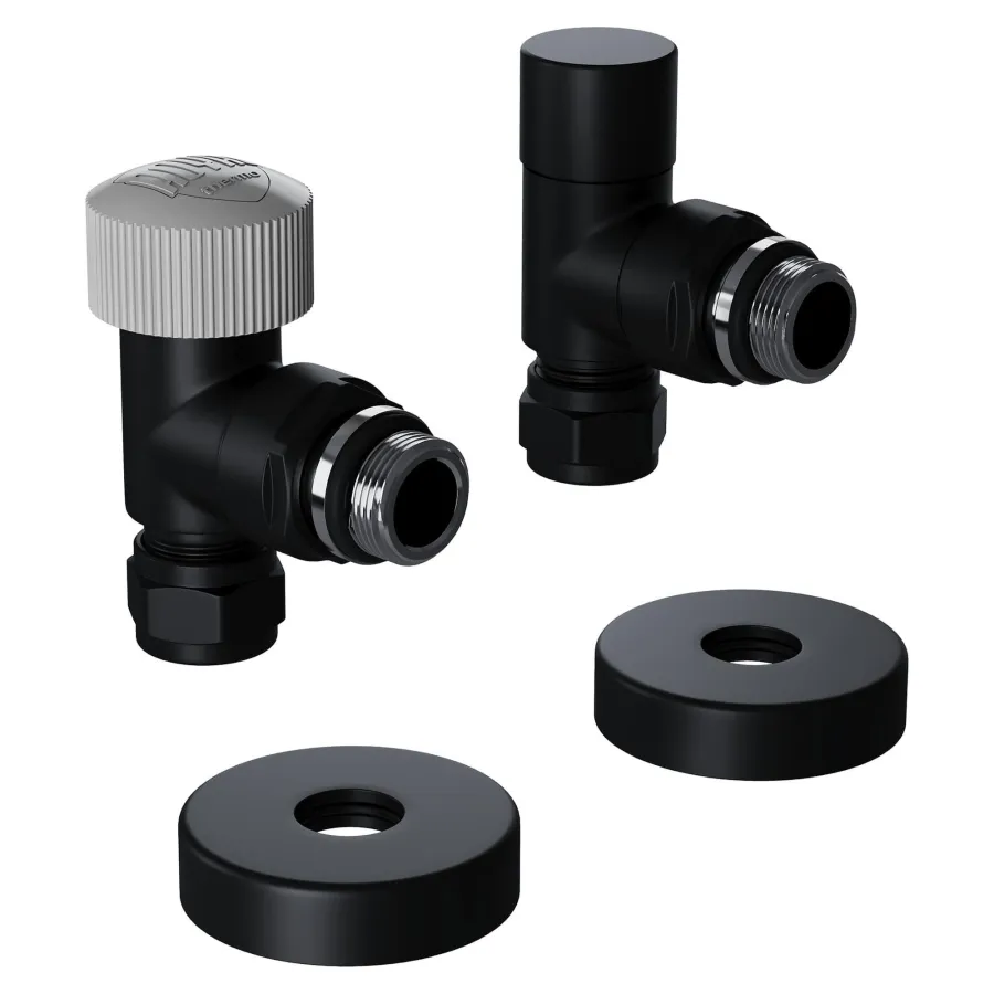 Набор термостатический угловой Royal Thermo Design Pro 15мм М30х1,5 (Черный)