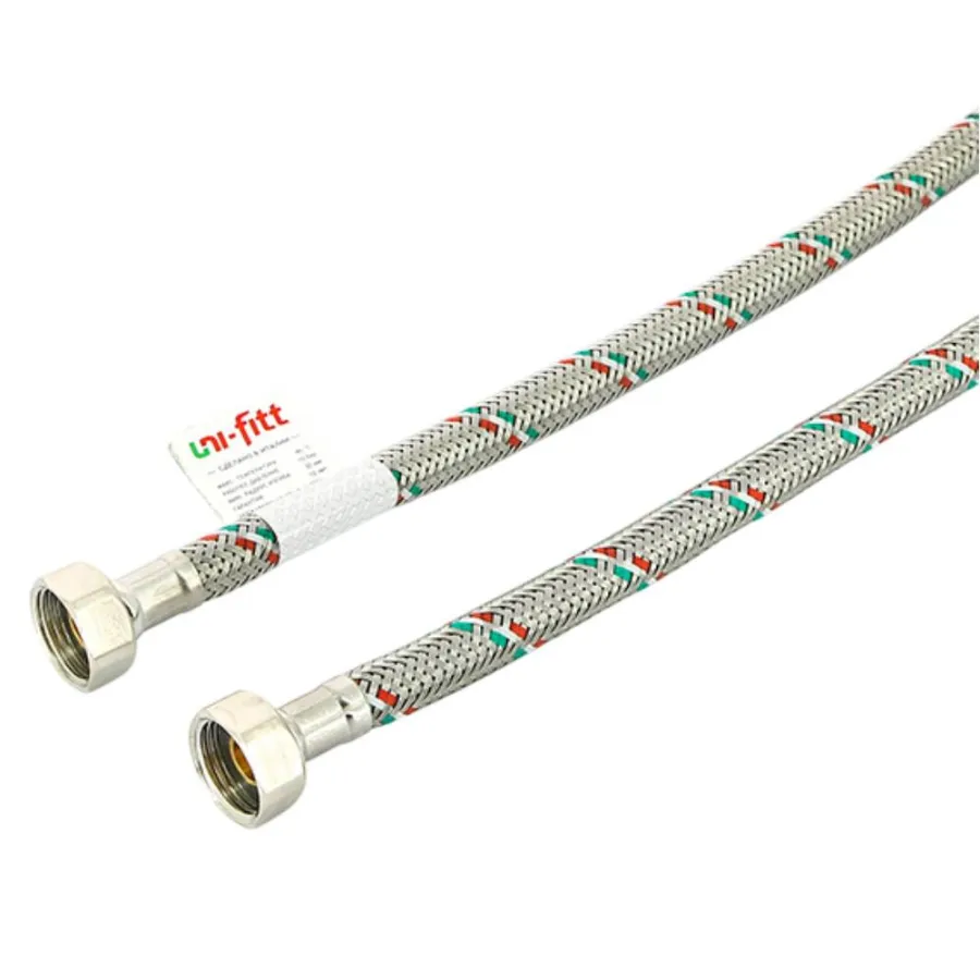 Подводка гибкая Uni-Fitt ВВ 1/2", 50 см, DN 8, оплётка из нерж. стали
