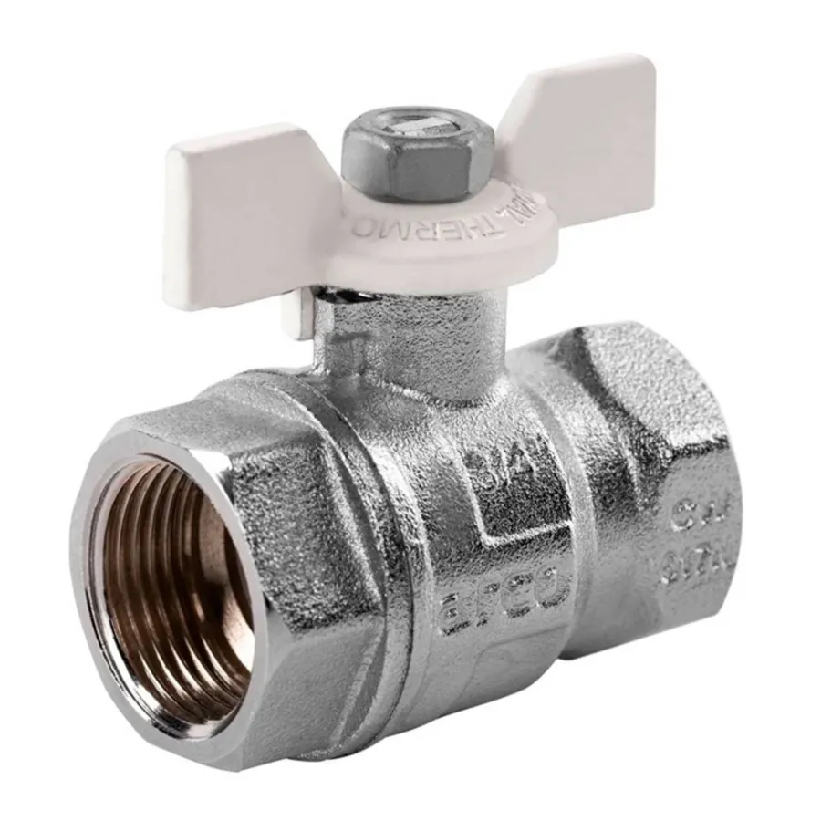 Кран шаровый Royal Thermo EXPERT TEFLON 1/2", ВВ, бабочка