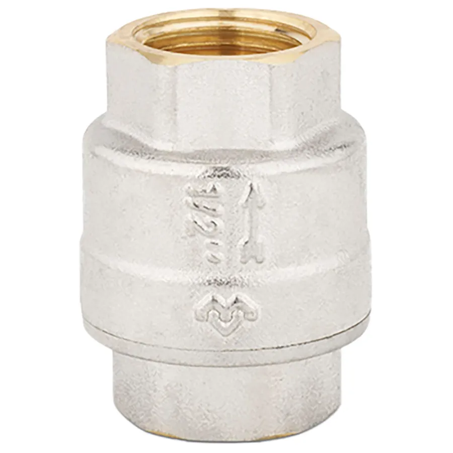 Клапан обратный Varmega с латунным седлом VM04801, 1/2", никелированный