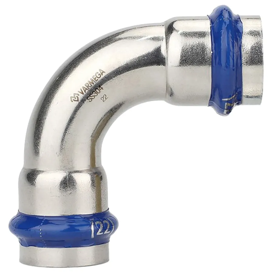 Угольник VARMEGA 90гр. двухраструбный Inox Press 54x54