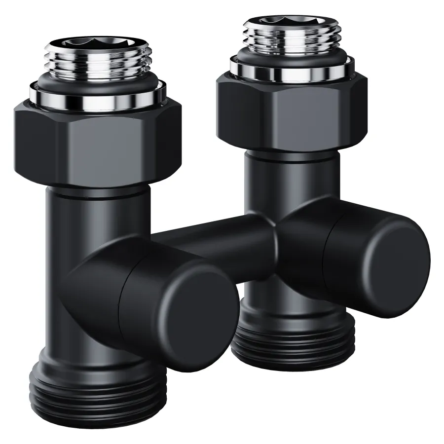 Узел нижнего подключения Royal Thermo Design прямой 1/2"х3/4" EK (черный)