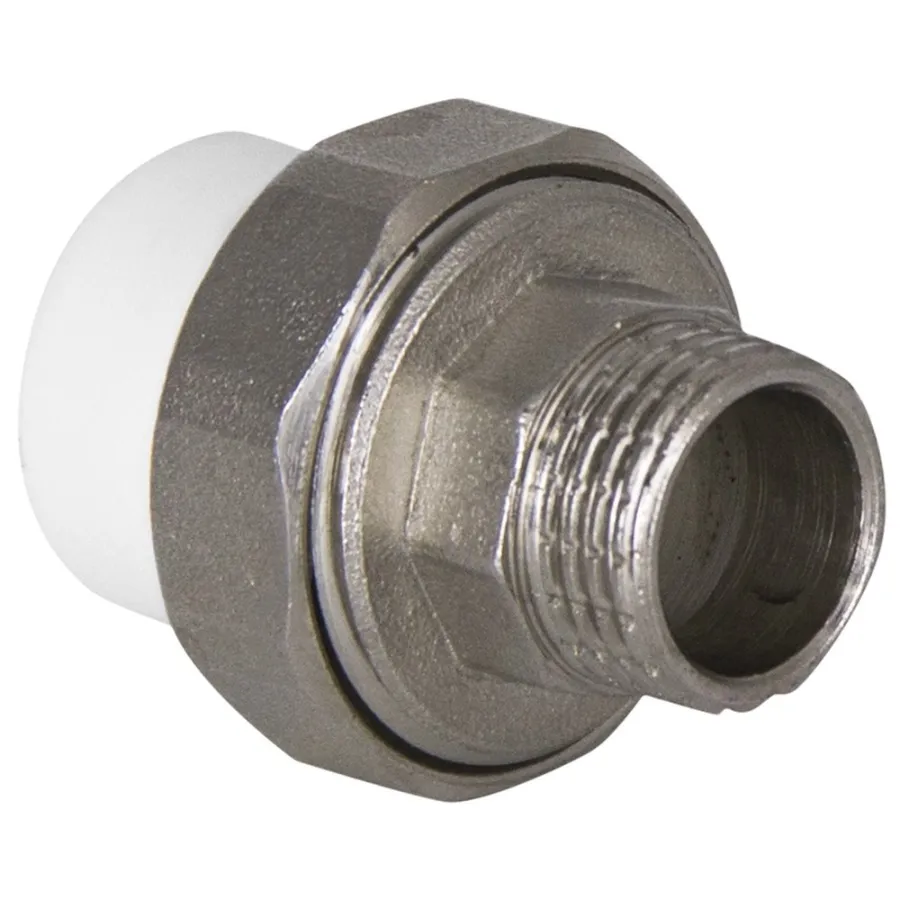 Муфта TEBO бел. PP-R комбин. разъемная (Американка) 25х3/4" НР O-ring (10/120), арт. 015022105