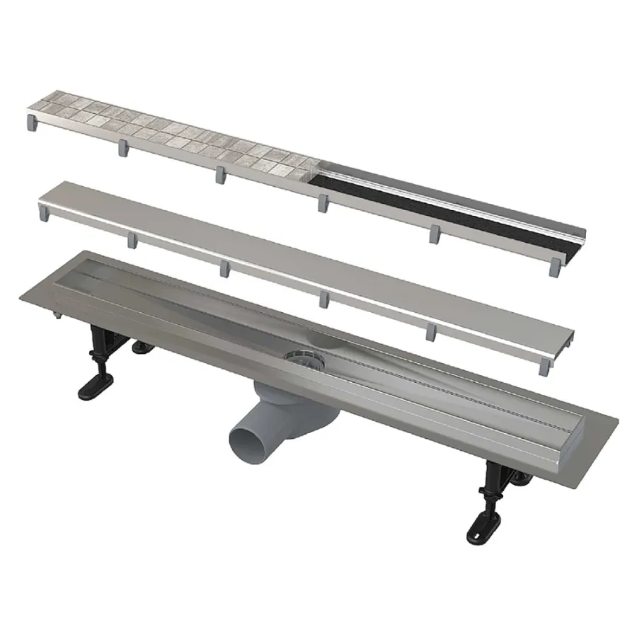 Душевой лоток Alcaplast Fit and Go с двухсторонней решеткой, нержавеющая сталь (APZ13-DOUBLE9-550)