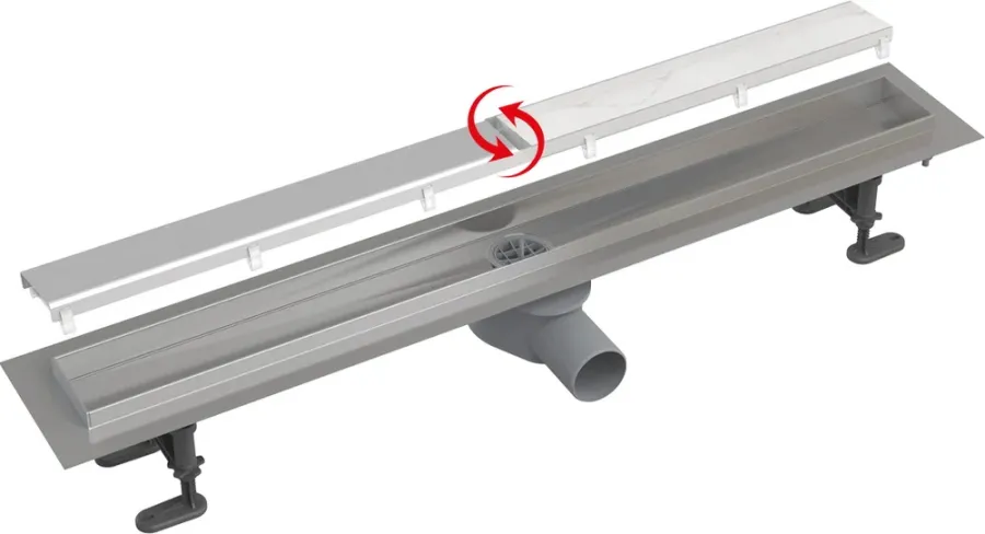 Душевой лоток Alcadrain Fit&Go 950 с двухсторонней решеткой хром (AG071401950)