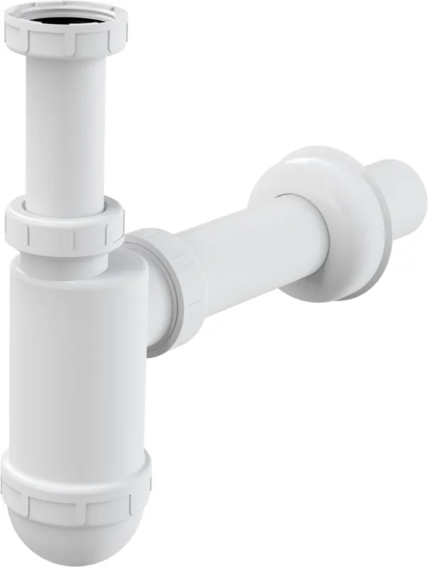 Сифон для раковины Alcadrain 40 мм с накидной гайкой 5/4", белый (A43)