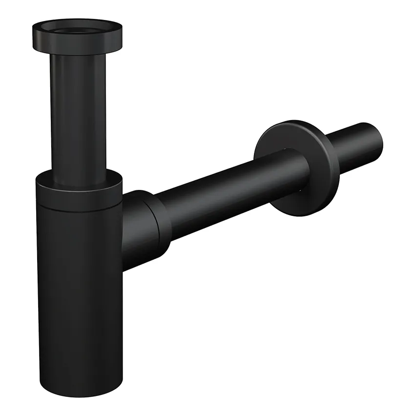 Сифон для раковины Alcadrain  DN32 DESIGN круглый, черный матовый (A400BLACK)