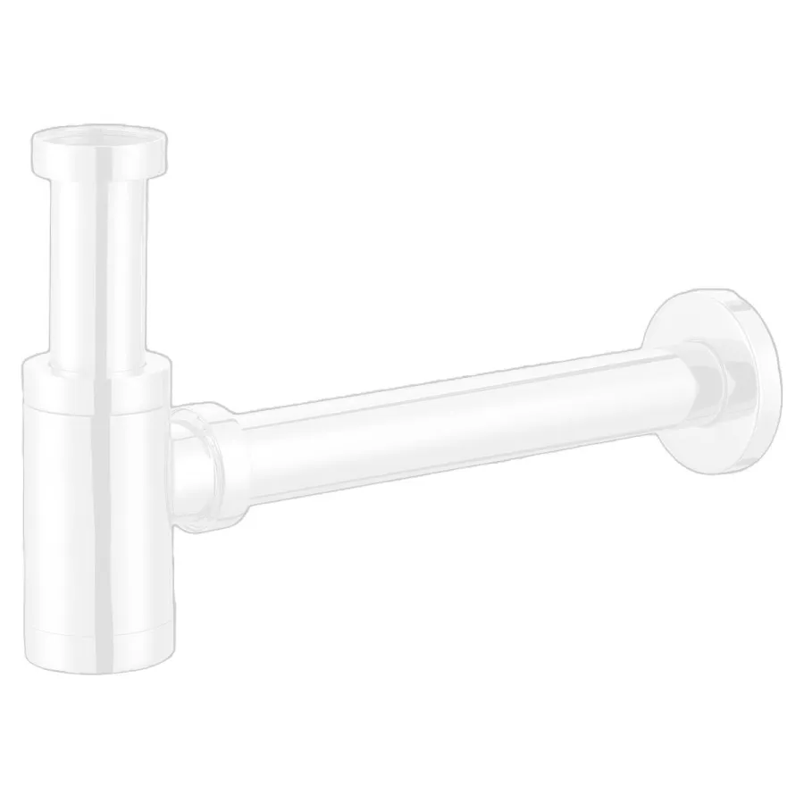 Сифон для раковины AZARIO G 1 1/4, без выпуска, цилиндр, латунь, белый (AZ-108-WHI)