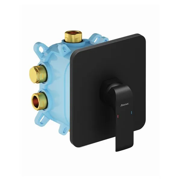 Смеситель настенный без переключателя Ravak Flat black FL 066.20 для R-box Vari