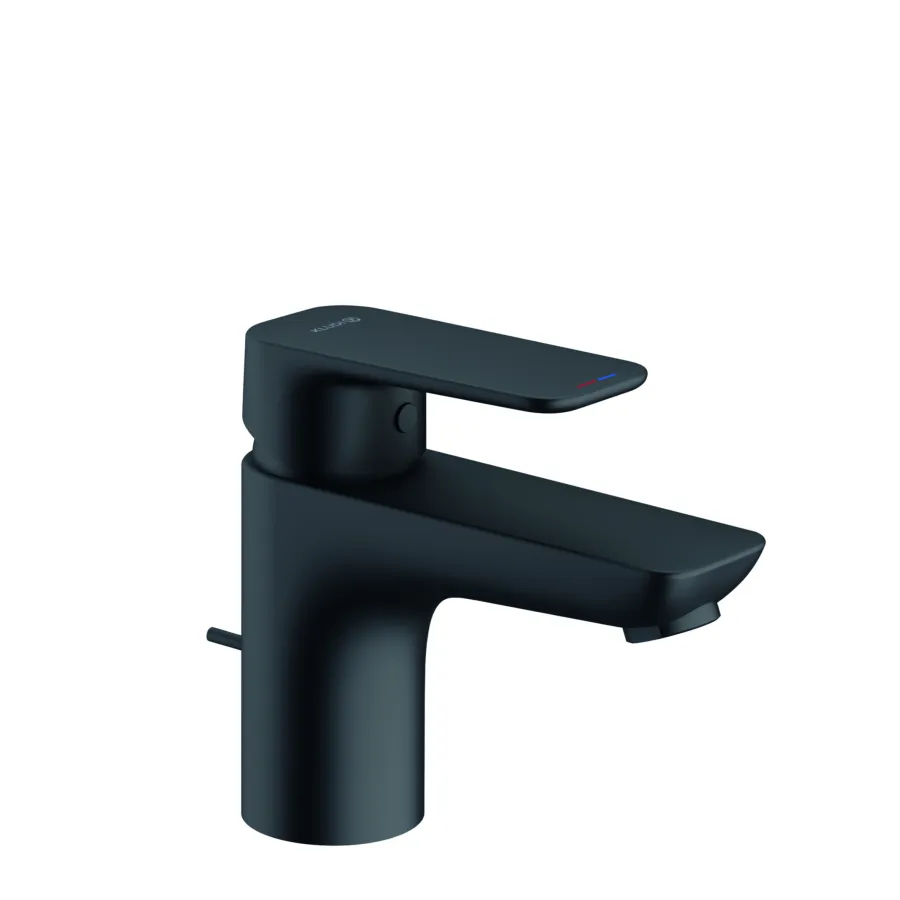 Смеситель для раковины KLUDI PURE&STYLE 75 однорычажный c донным клапаном, черный матовый (403823975)
