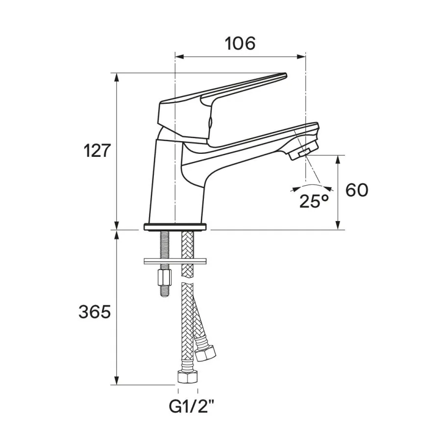 Смеситель для раковины Santek Венга керамический картридж, хром (WH5A02003C001)