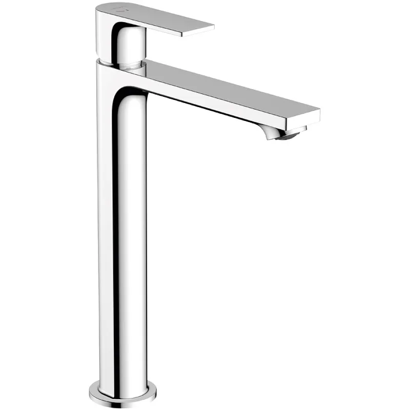 Смеситель для раковины-чаши Hansgrohe Rebris E со сливным гарнитуром, керамический картридж, хром (72581000)