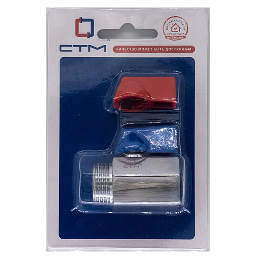 Кран CTM шар. мини для воды 1/2 г/ш флажок хром. CWMFM012