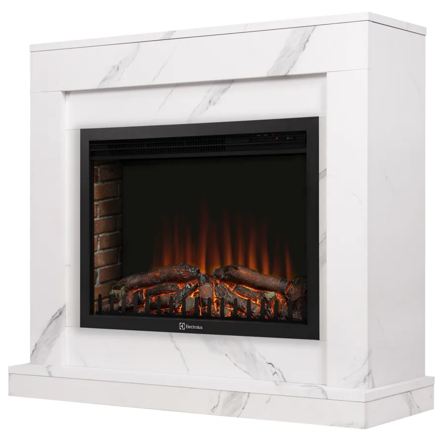 Портал Firelight Simple 25 белый мрамор