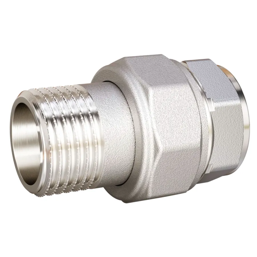 Сгон разъемный (американка) LD Pride DN20 (3/4") ВР/НР латунь никель в упаковке