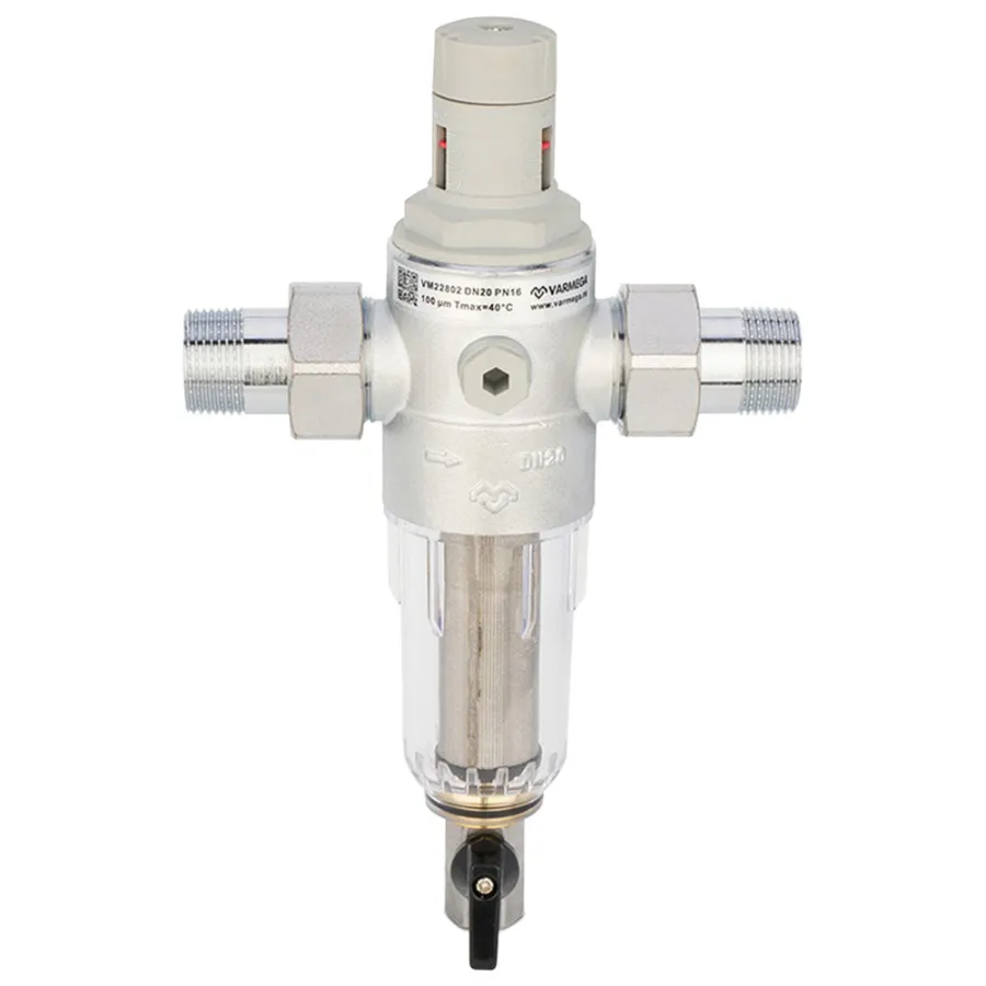 Фильтр сетчатый VARMEGA промывной, комбинированный 3/4", PN16, для ХВС, VM22802