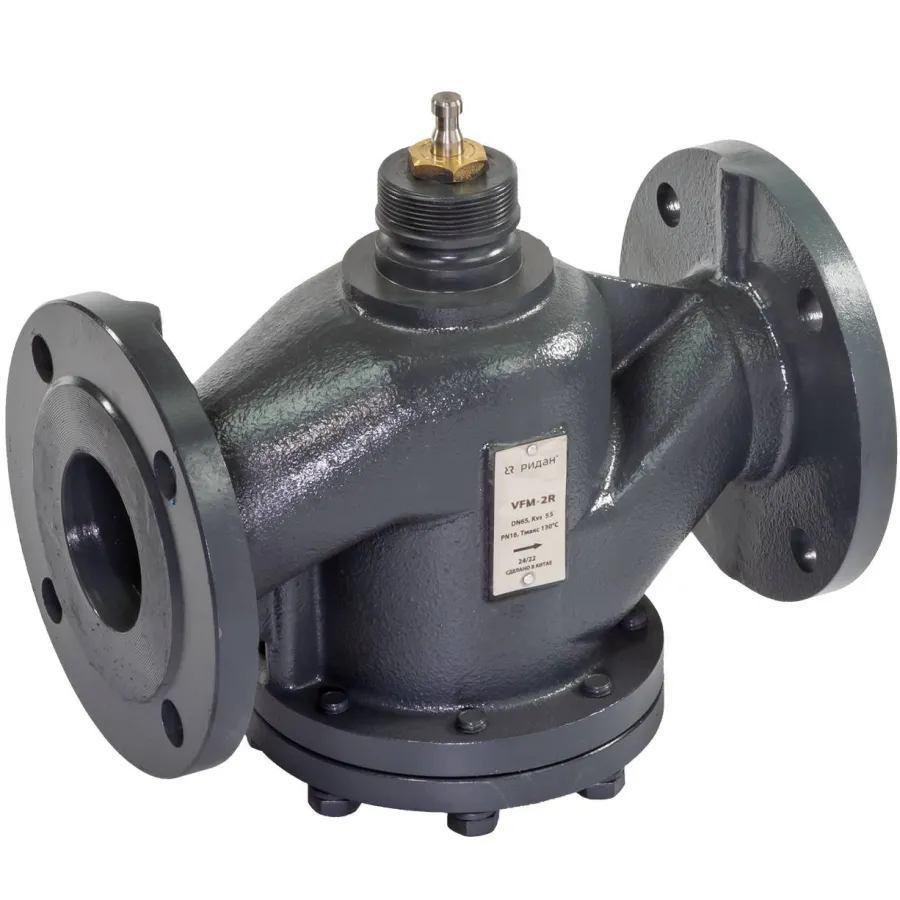 Клапан регулирующий РИДАН VFM-2R PN16 DN100 Kvs160 Tmax150, 2-х ход., седельный, фланец,чугун