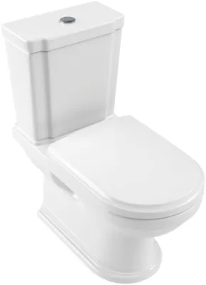 Унитаз-компакт с вертикальным смывом (без бачка, без сиденья) Villeroy&Boch CeramicPlus HOMMAGE 666210R1 цвет альпийский белый