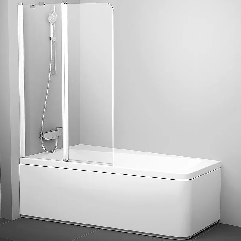 Шторка на ванну Ravak 10° CVS2-100 100х150 L профиль Белый стекло Transparent (7QLA0103Z1)