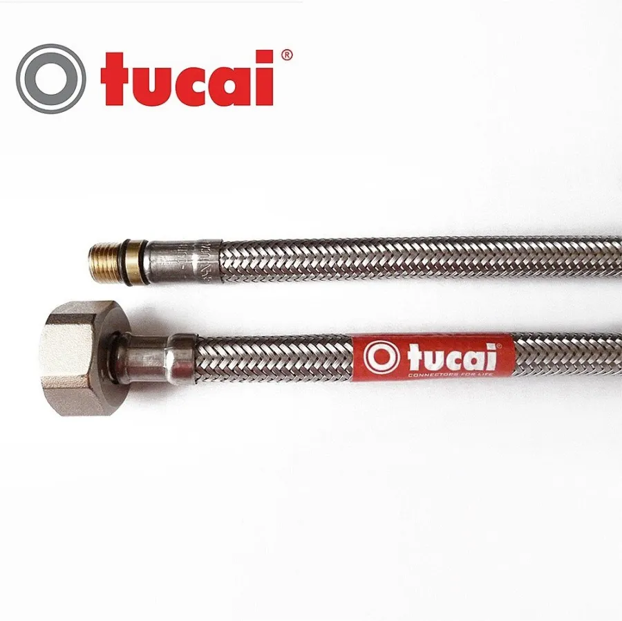 Гибкая подводка Tucai 80 см в полимерной ACB (антикоррозийной) оплетке 1/2-M10x1 L17, Г/Ш (203497)