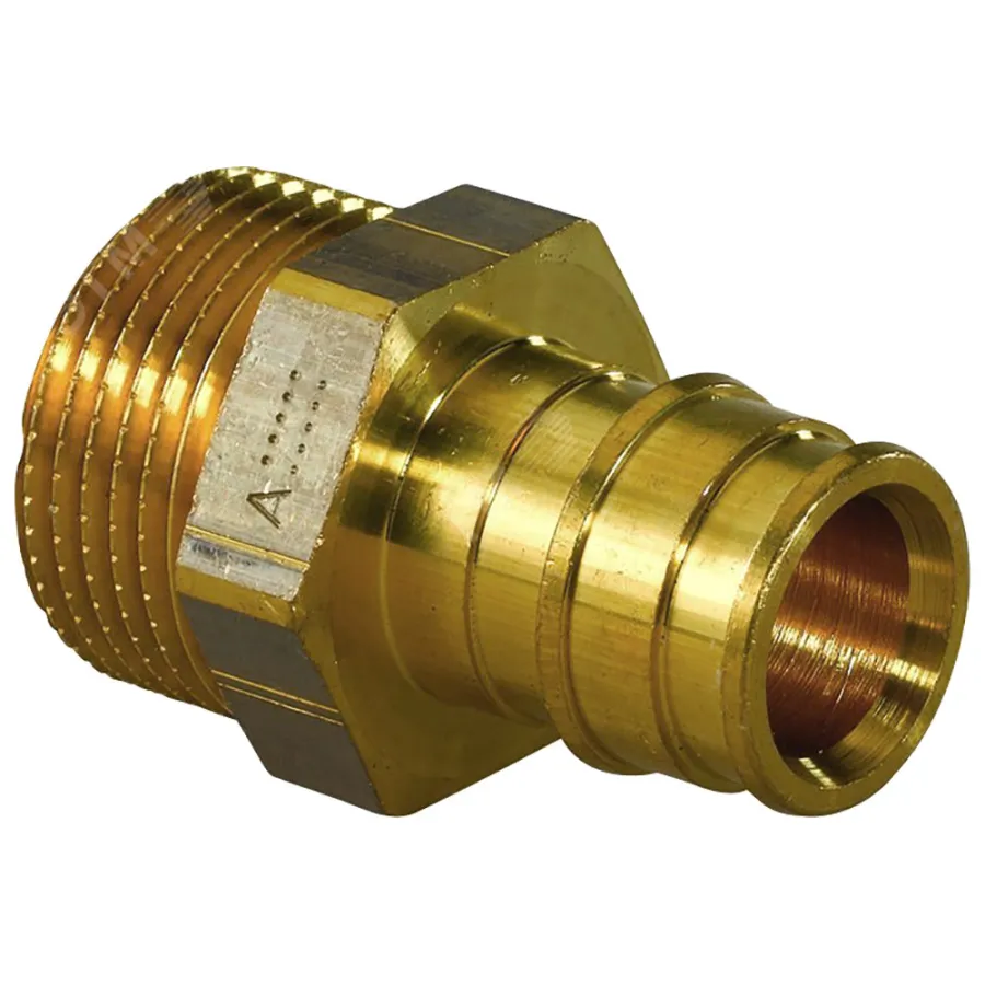 Штуцер USYSTEMS с наружной резьбой латунный для труб PE-Xa 40-R1 1/4НР, тип 2