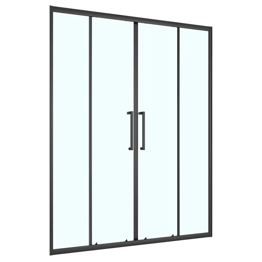 Душевая дверь Loranto 150x190 раздвижная, прозрачное стекло 6 мм, профиль черный матовый (CS-AB04B-150)